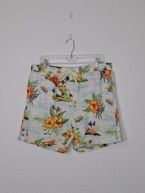 Fresh Prints of Bel-Air Mens Hawaiian Swim Trunks Sz XL Tropical Novelty Print